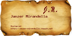 Janzer Mirandella névjegykártya